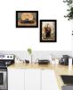 "Harvest Moon with A Black Cat & Truck" 2-Piece Vignette by Bonnie Mohr, Ready to Hang Framed Print, Black Frame