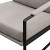 Contemporary Square Metal Frame Accent Chair – Mushroom / Black